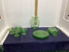 COLLECTION OF GREEN DEPRESSION GLASSWARE