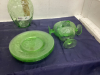 COLLECTION OF GREEN DEPRESSION GLASSWARE - 2