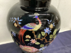 LARGE GLASS URN W/ PEACOCK DESIGN - 2