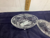 PINWHEEL CRYSTAL FOOTED CANDY DISH W/ LID - 2