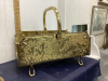 VINTAGE BRASS UMBRELLA STAND & WOOD HOLDER - 2
