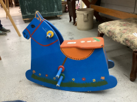 VINTAGE WOOD ROCKING HORSE