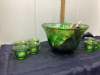 CARNIVAL GLASS PUNCH BOWL SET - 2