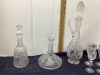 COLLECTION OF PINWHEEL CRYSTAL DECANTERS & WINE GLASSES - 3