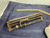 ANTIQUE ITEMS - SMALL WALL PHONE, RULER, CHALK LINES, - 2