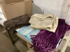 BOX W/2 BATHMATS, 2 THROW BLANKETS