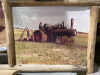 4 RUSTIC WOOD FRAMED PICTURES OF ANTIQUE TRACTORS + OLD BUILDING - 2