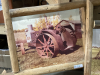 4 RUSTIC WOOD FRAMED PICTURES OF ANTIQUE TRACTORS + OLD BUILDING - 3