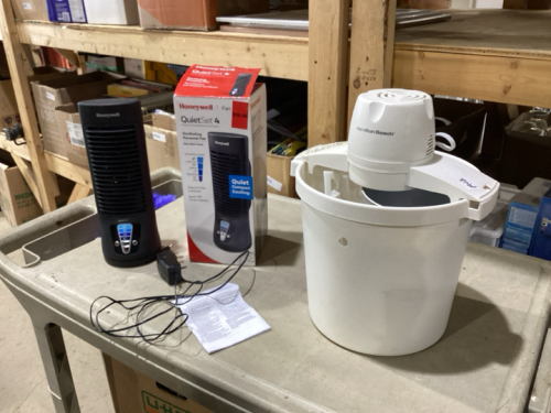 HONEYWELL OSCILLATING FAN AND HAMILTON BEACH ICE CREAM MAKER