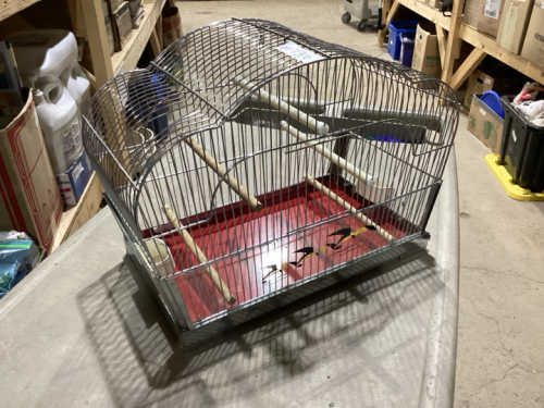 BIRD CAGE - HAS PLEXIGLAS ALL AROUND THE BOTTOM EDGE