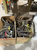 Two boxes horse tack