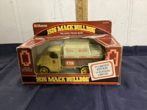 DIE CAST 1926 MACK BULLDOG DELIVERY TRUCK BANK - ERTL 1989