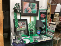 BOXFUL OF SASKATCHEWAN ROUGHRIDERS MEMORABILIA