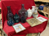 2 BOXES OF VASES, JUGS, PICTURES, COOKIE JAR