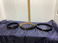 (3) BELTS - 2 ARE LEATHER