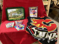 BOX W/JOHN DEERE TRAY, ARCHIE COMICS, SMALL FLAMES BLANKET