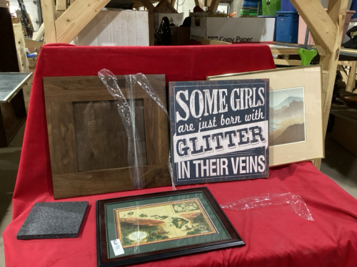 2 PICTURES, ONE WOOD” SOME GIRLS…”, AND WOOD FRAME