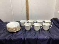 ROYAL DOULTON TEA CUPS & SAUCERS - (7) SETS