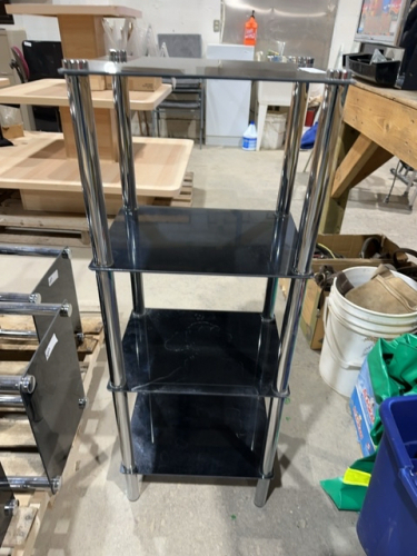 Set of five plexiglass and metal stands