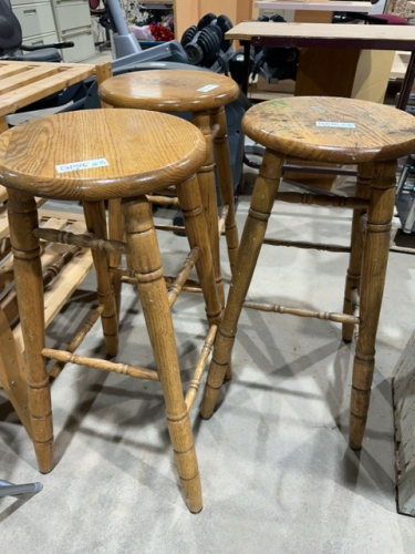 Three Oak stools