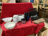 TOASTER, 2 ELECTRIC KETTLES, “LITTLE DIPPER” WARMER,GRIDDLE, STRAINER, BOWL