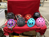 TOTE FULL OF 10 HELMETS