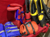 BIG BAG OF LIFE VESTS - YOUTH + ADULT SIZE + DOG - 2