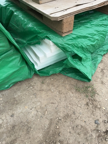 Short stack of Styrofoam HIGH DENSITY FOAM SLOPED