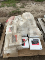 Pallet of first aid kits and safety equipment