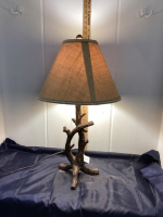 TABLE LAMP W/ "WOOD LIKE" RESIN BASE