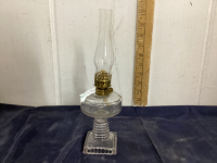 SMALL KEROSENE LAMP - SLIGHT PURPLE TINGE BASE