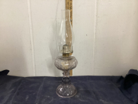 KEROSENE LAMP - PURPLE TINGE BASE - PEDESTAL STYLE