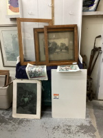 VINTAGE FRAMES & (3) FOAM BOARDS....IN GOOD TOTE W/LID