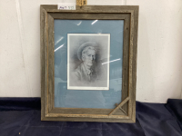 BARNWOOD FRAMED PICTURE OF AN OLDER GENTLEMAN