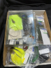 Box of fly tying equipment