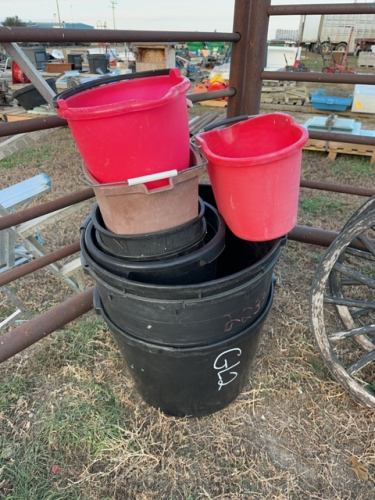 Plastic pails, buckets, and tubs