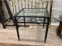 METAL & GLASS TOP END TABLE