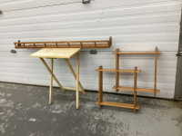 FOLDING TV TRAY, PLATE RAIL & KNICK KNACK SHELF