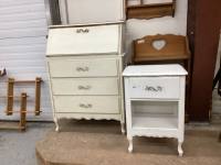 DROP FRONT DRESSER/DESK & SIDE TABLE