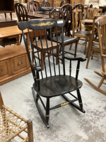 BLACK WOOD ROCKING CHAIR