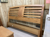 DEFEHR CURVED BACK KING HEADBOARD/FOOTBOARD, RAILS & (2) END TABLES - MATCHES LOTS #607 & 628 - 3