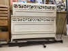 SLEIGH STYLE QUEEN HEADBOARD/FOOTBOARD AND METAL FRAME