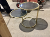 SWIVEL BLACK + GLASS SIDE TABLE