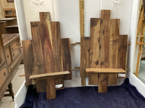 2 WOODEN KNICK KNACK SHELVES