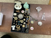 CUFF LINKS,TIE PINS, PERFUME BOTTLES, COMPACT, PINS