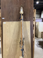 OLD WOOD CROSS COUNTRY SKIS W/ POLES