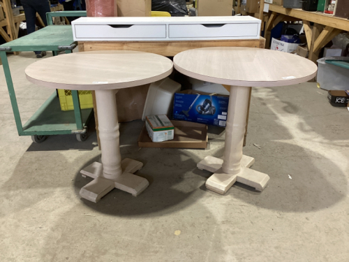 (2) ROUND PEDESTAL TABLES