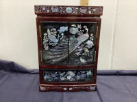 JEWELRY CHEST WITH MOTHER OF PEARL INLAY - PEACOCK & FLORAL DESIGNS