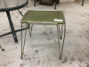 PATIO SIDE TABLE & (2) VINTAGE STACKING STOOLS - 2