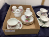 FLAT W/ ASSORTED TEA CUPS & SAUCERS - 3